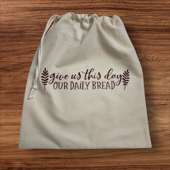 Farmhouse Linen Bread Bag, Sourdough Cotton Handmade Reusable Bread Keeper - Picture 5 of 5